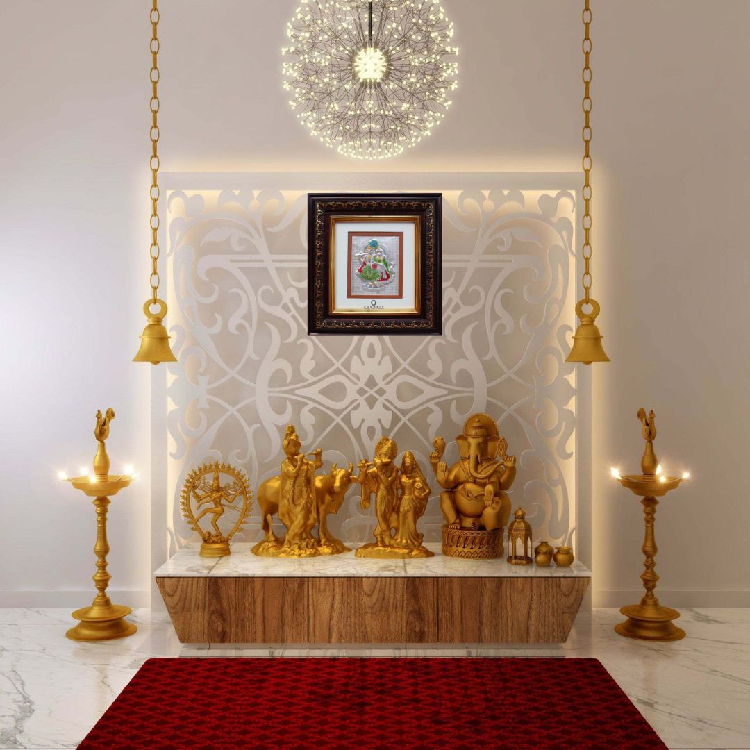 CANDRIN SILVER FRAME/ RADHA KRISHNA SILVER FRAME / RADHA KRISHNA SILVER FRAME / CANDRIN RADHA KRISHNA / SILVER FOIL FRAME/ RADHA KRISHNA / CANDRIN /SILVER FRAME / RADHA KRISHNA SILVER FRAME
