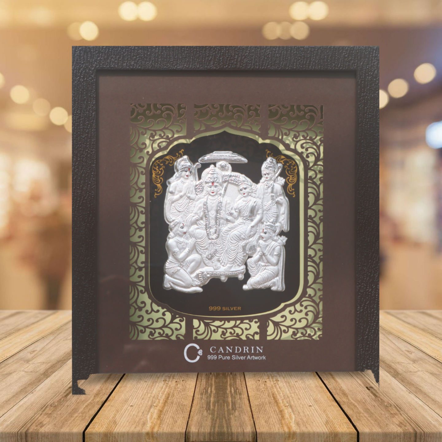 CANDRIN 999 RAMDARBAR SILVER FOIL FRAME / SIYA RAM JI SILVER FRAME / SITA RAM JI SILVER FRAME / GOD SILVER FRAME