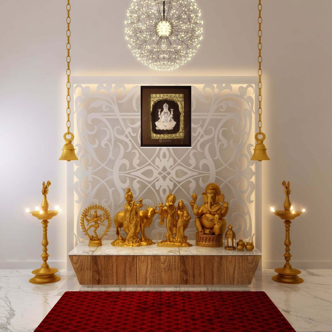 CANDRIN 999 SILVER FRAME LAXMI JI LED FRAME / SILVER FOIL FRAME / SILVER GOD FRAME / LAXMI JI SILVER FRAME / SILVER LED FRAME / LAXMI JI FRAME / SILVER FOIL FRAME