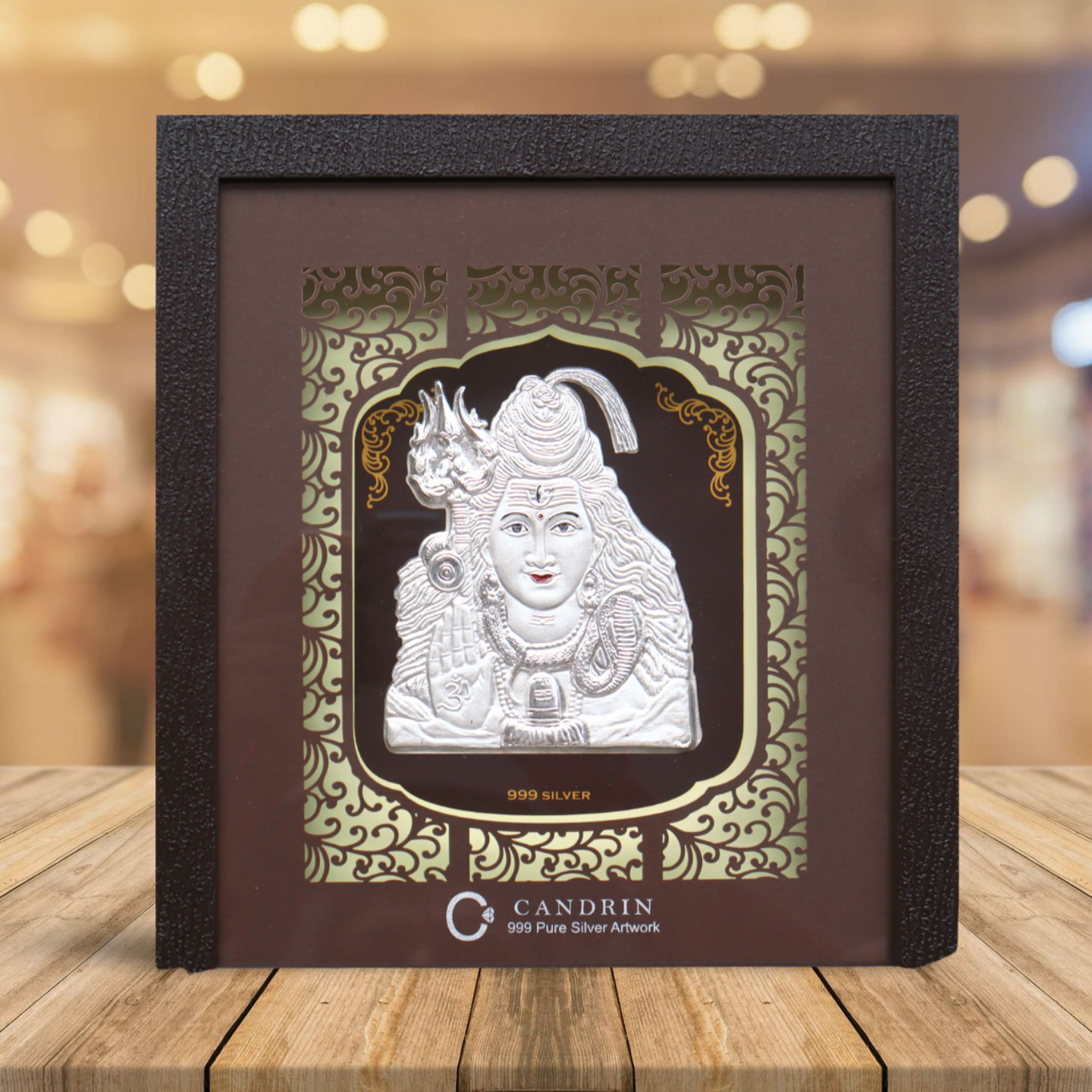 CANDRIN 999 SILVER FRAME SHIV JI LED FRAME / SILVER FOIL FRAME / SILVER GOD FRAME / BHOLE NATH JI SILVER FRAME / SILVER LED FRAME / SILVER FOIL FRAME / SILVER FRAME