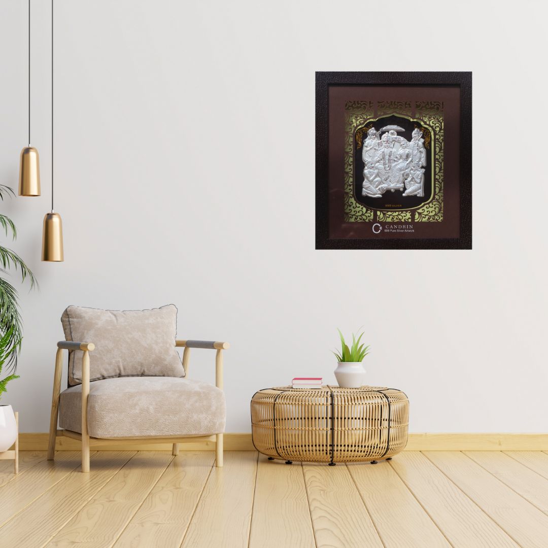 CANDRIN 999 SILVER FRAME RAMDARBAR JI LED FRAME / SILVER FOIL FRAME / SILVER GOD FRAME / SIYARAM JI SILVER FRAME / SILVER LED FRAME / DARBAR FRAME / SILVER FOIL FRAME