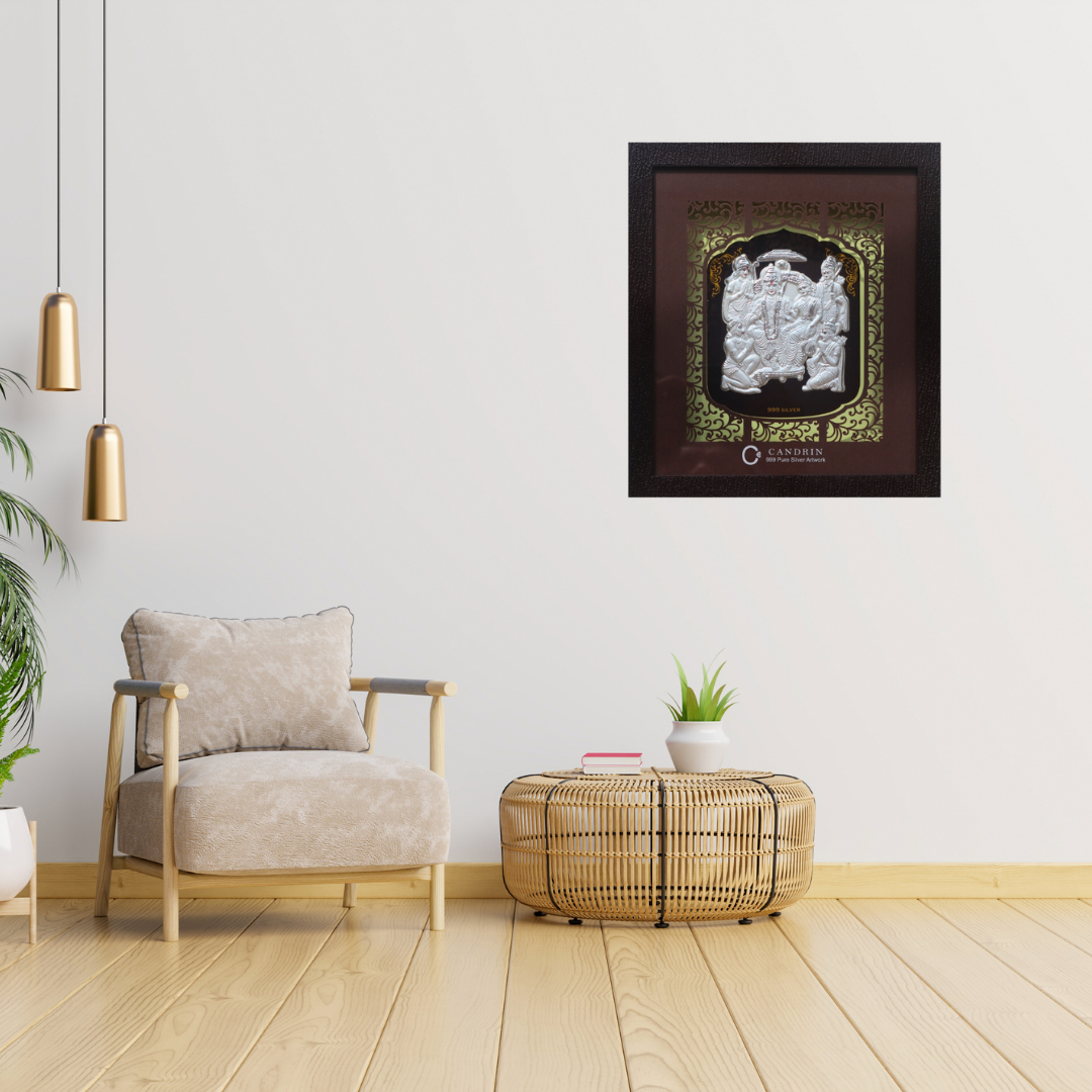 CANDRIN 999 SILVER FRAME RAMDARBAR JI LED FRAME / SILVER FOIL FRAME / SILVER GOD FRAME / SIYARAM JI SILVER FRAME / SILVER LED FRAME / DARBAR FRAME / SILVER FOIL FRAME
