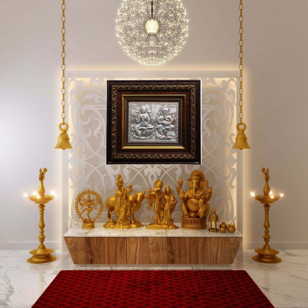 CANDRIN 999 PURE SILVER ELITE ELLG02 LAXMI GANESH JI FRAME