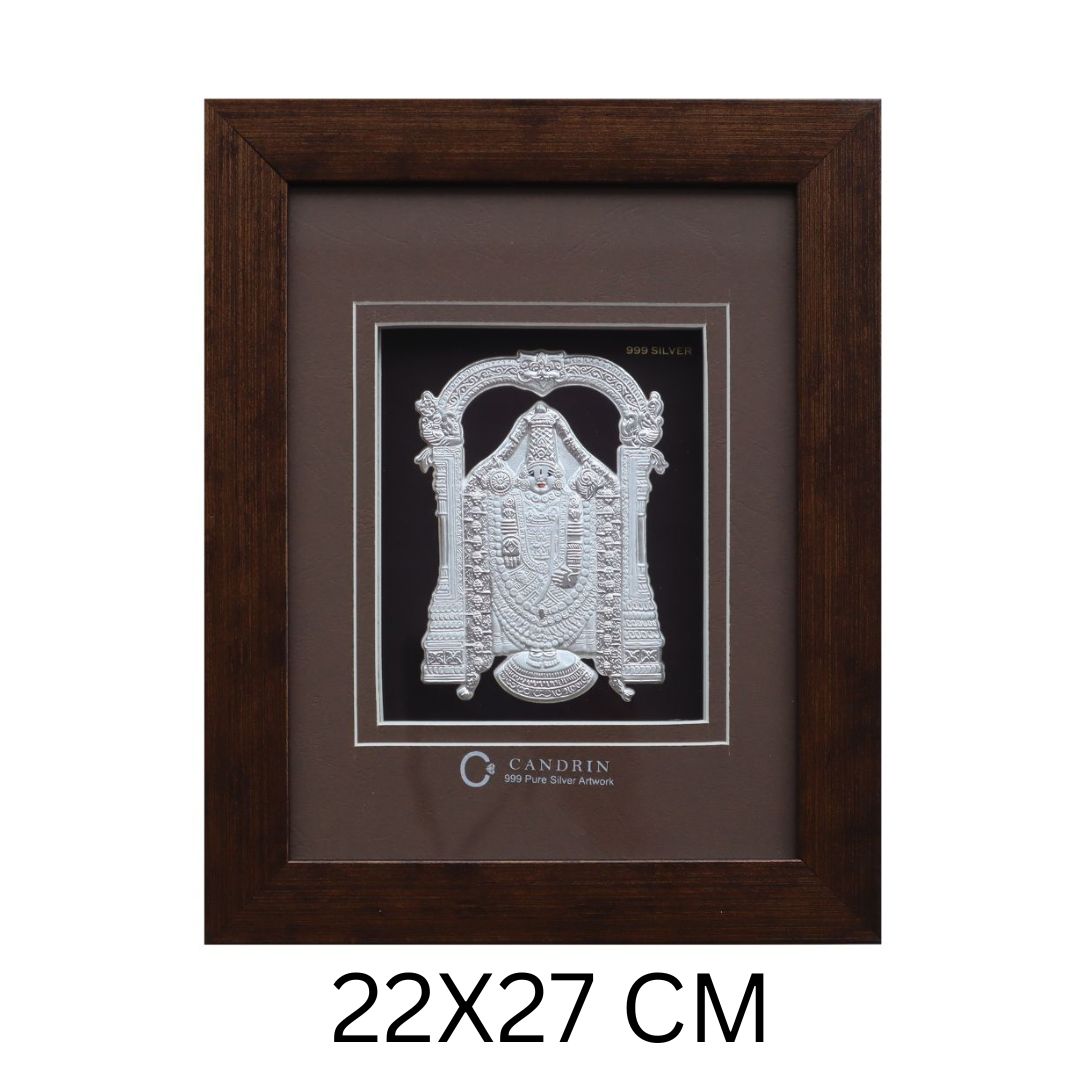 CANDRIN SILVER FRAME/ TIRUPATI BALA JI SILVER FRAME / TIRUPATI BALA JI SILVER FRAME / CANDRIN TIRUPATI BALA JI / SILVER FOIL FRAME/ TIRUPATI BALA JI / CANDRIN /SILVER FRAME / TIRUPATI BALA JI SILVER FRAME
