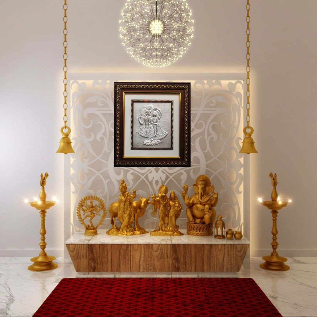 CANDRIN 999 PURE SILVER ELITE ELRK03 RADHA KRISHNA JI FRAME