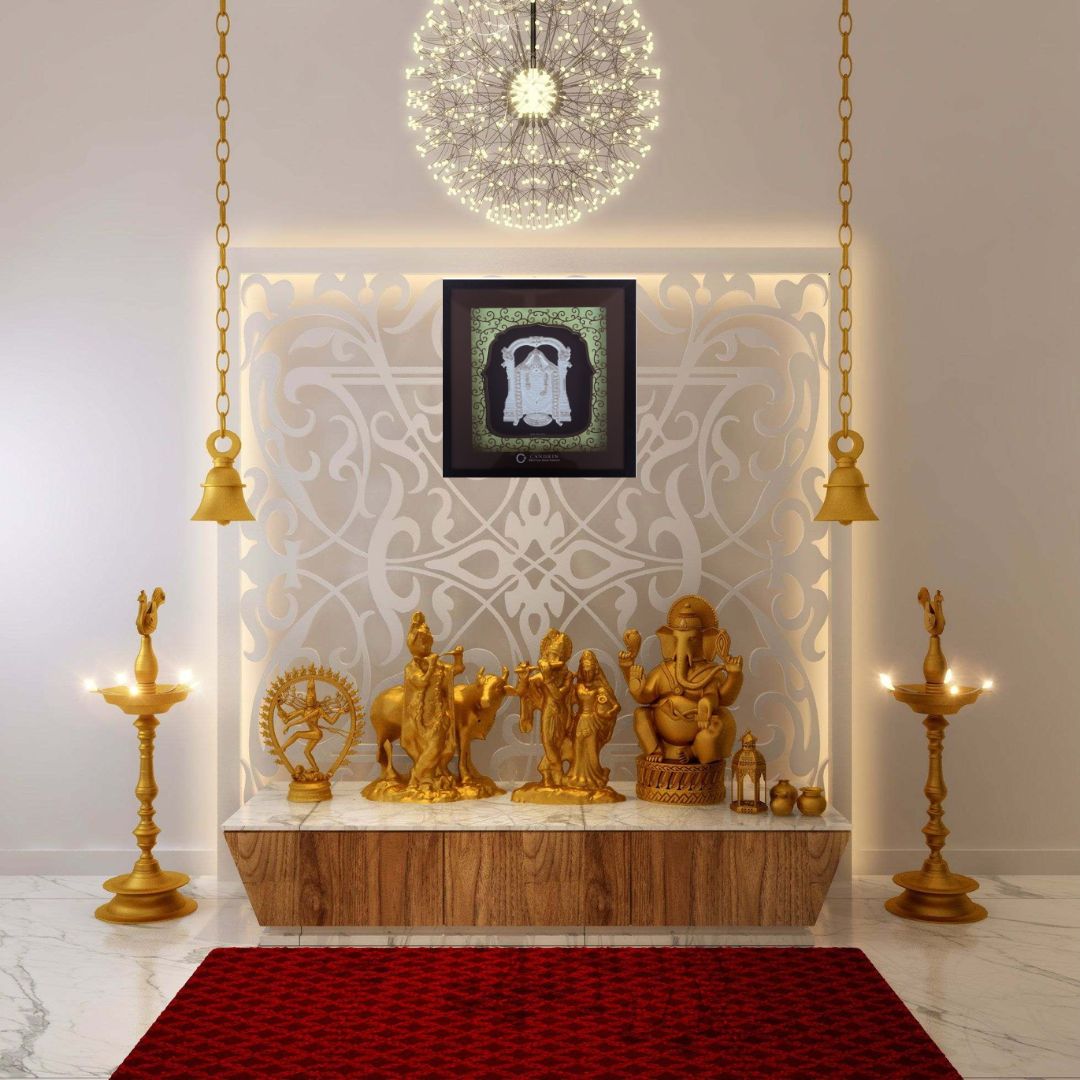 CANDRIN 999 SILVER FRAME TIRUPATI BALA JI LED FRAME / SILVER FOIL FRAME / SILVER GOD FRAME / HANUMAN JI SILVER FRAME / SILVER LED FRAME / Venkateshwara Swami JI FRAME / SILVER FOIL FRAME