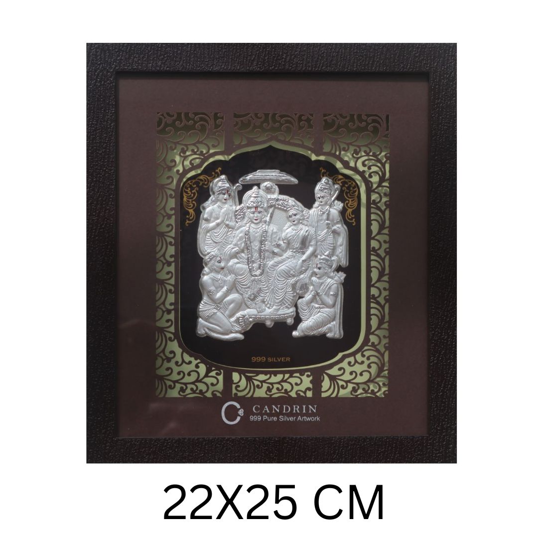 CANDRIN 999 SILVER FRAME RAMDARBAR JI LED FRAME / SILVER FOIL FRAME / SILVER GOD FRAME / SIYARAM JI SILVER FRAME / SILVER LED FRAME / DARBAR FRAME / SILVER FOIL FRAME