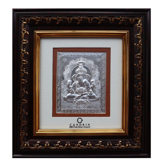 CANDRIN SILVER FRAME GANESHA SILVER FRAME 999 SILVER FRAME CANDRIN SILVER FRAME CHANDI KI FRAME SILVER GOD FRAME ELITE SILVER COLLECTION ELITE FRAME /GANESH JI / SIDHIVINAYAK/ LAALBAGH KE RAJA/ DAGDU SETH/