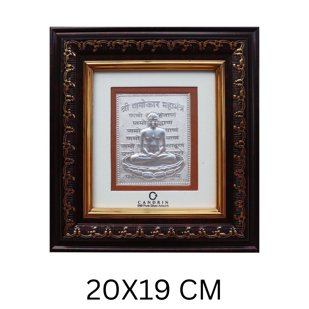 CANDRIN FRAME / CANDRIN SILVER FRAME / FRAME 999 SILVER FRAME /NAMOKAR MANTRA FRAME/ SILVER FRAME 999 / SILVER FOIL FRAME / PURE SILVER FRAME / NAMOKARMANTRA SILVER FRAME