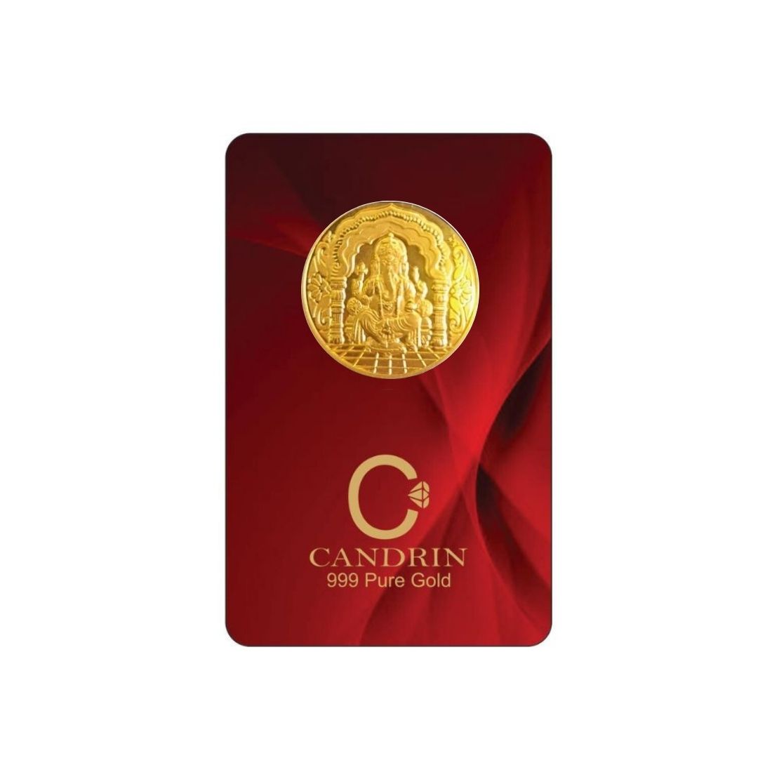 CANDRIN 999 GOLD GANESH JI COIN