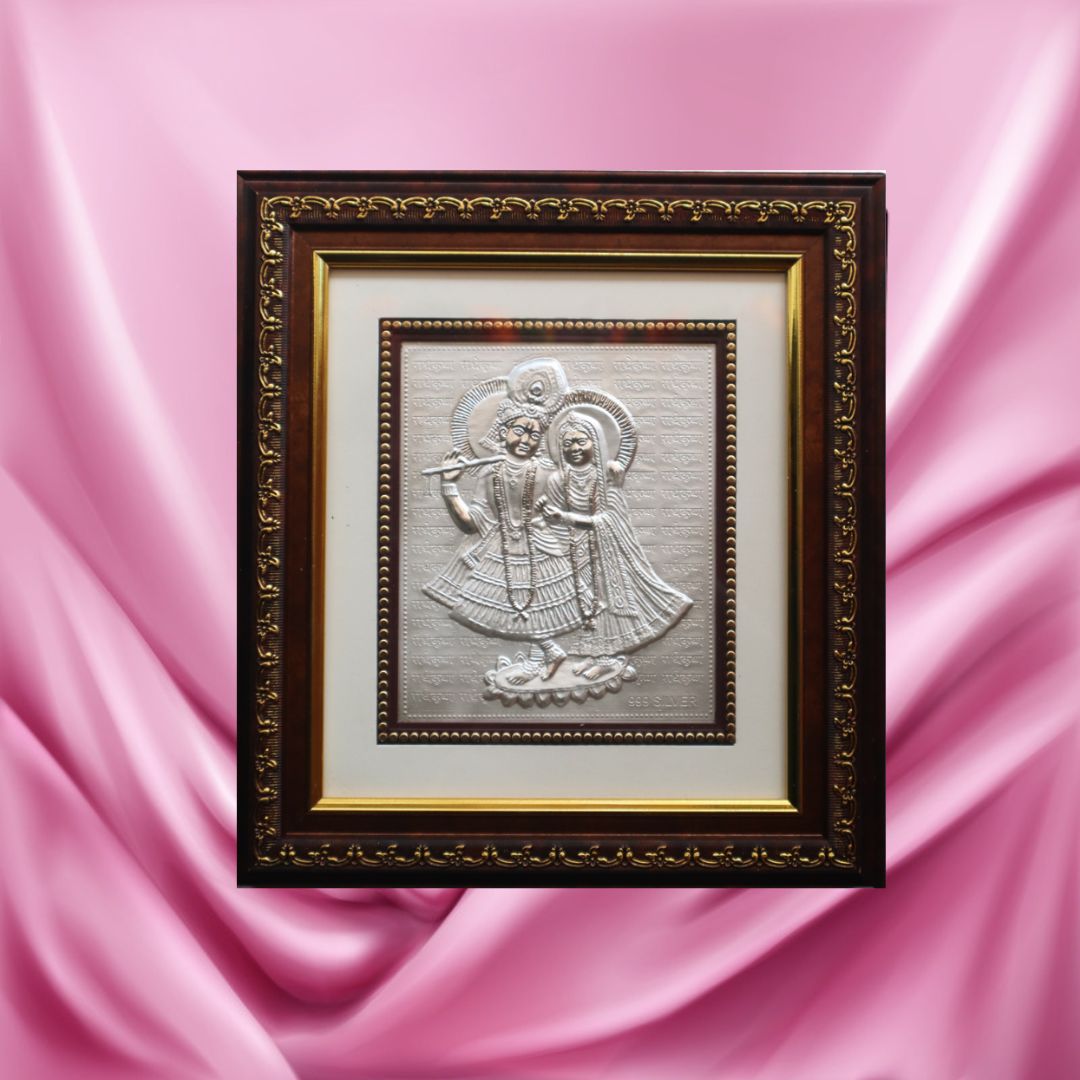 CANDRIN 999 PURE SILVER ELITE ELRK03 RADHA KRISHNA JI FRAME