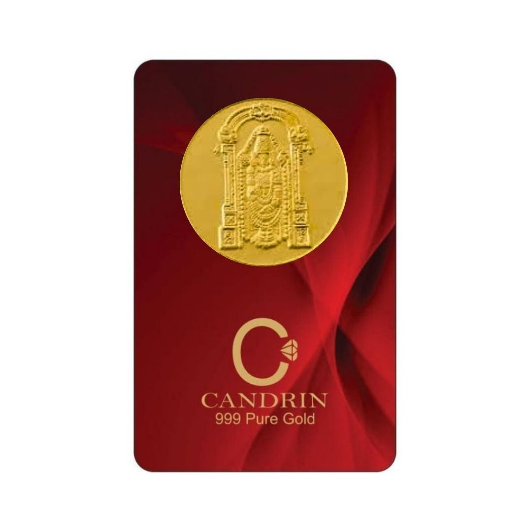 CANDRIN 999 GOLD TIRUPATI BALAJI COIN