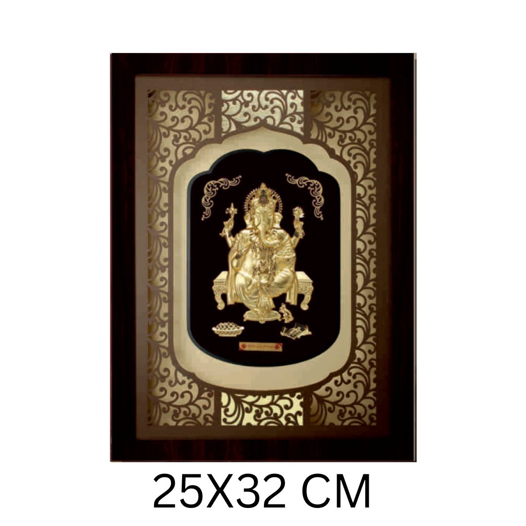 24KT GOLD FOIL ELITE GANESHA FRAME.