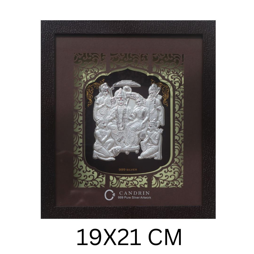 CANDRIN 999 RAMDARBAR SILVER FOIL FRAME / SIYA RAM JI SILVER FRAME / SITA RAM JI SILVER FRAME / GOD SILVER FRAME