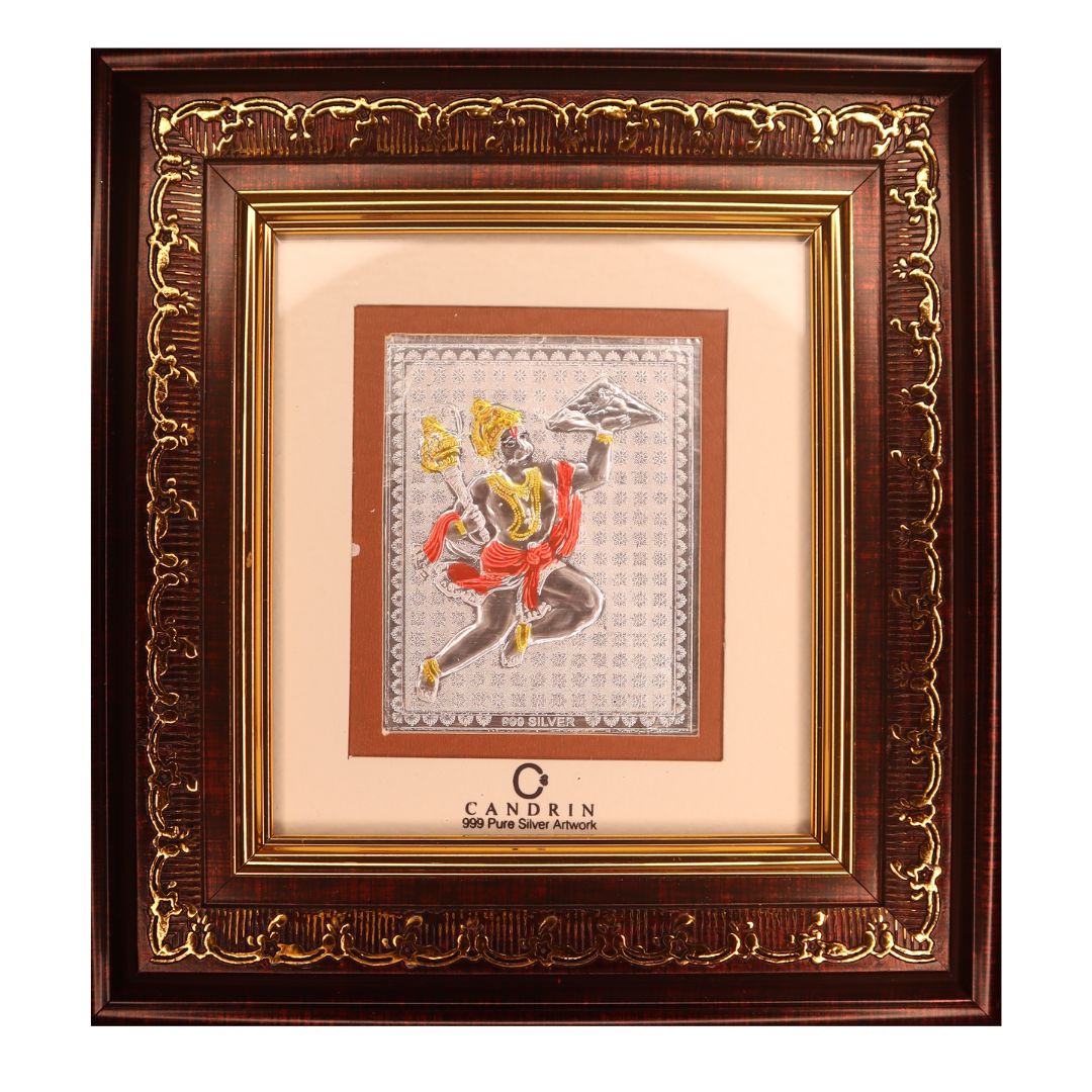 CANDRIN SILVER FRAME/ HANUMAN JI SILVER FRAME / HANUMAN JI SILVER FRAME / CANDRIN HANUMAN JI / SILVER FOIL FRAME/ HANUMAN JI / CANDRIN /SILVER FRAME / HANUMAN JI SILVER FRAME