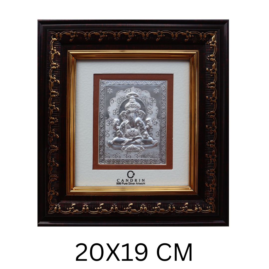 CANDRIN SILVER FRAME GANESHA SILVER FRAME 999 SILVER FRAME CANDRIN SILVER FRAME CHANDI KI FRAME SILVER GOD FRAME ELITE SILVER COLLECTION ELITE FRAME /GANESH JI / SIDHIVINAYAK/ LAALBAGH KE RAJA/ DAGDU SETH/