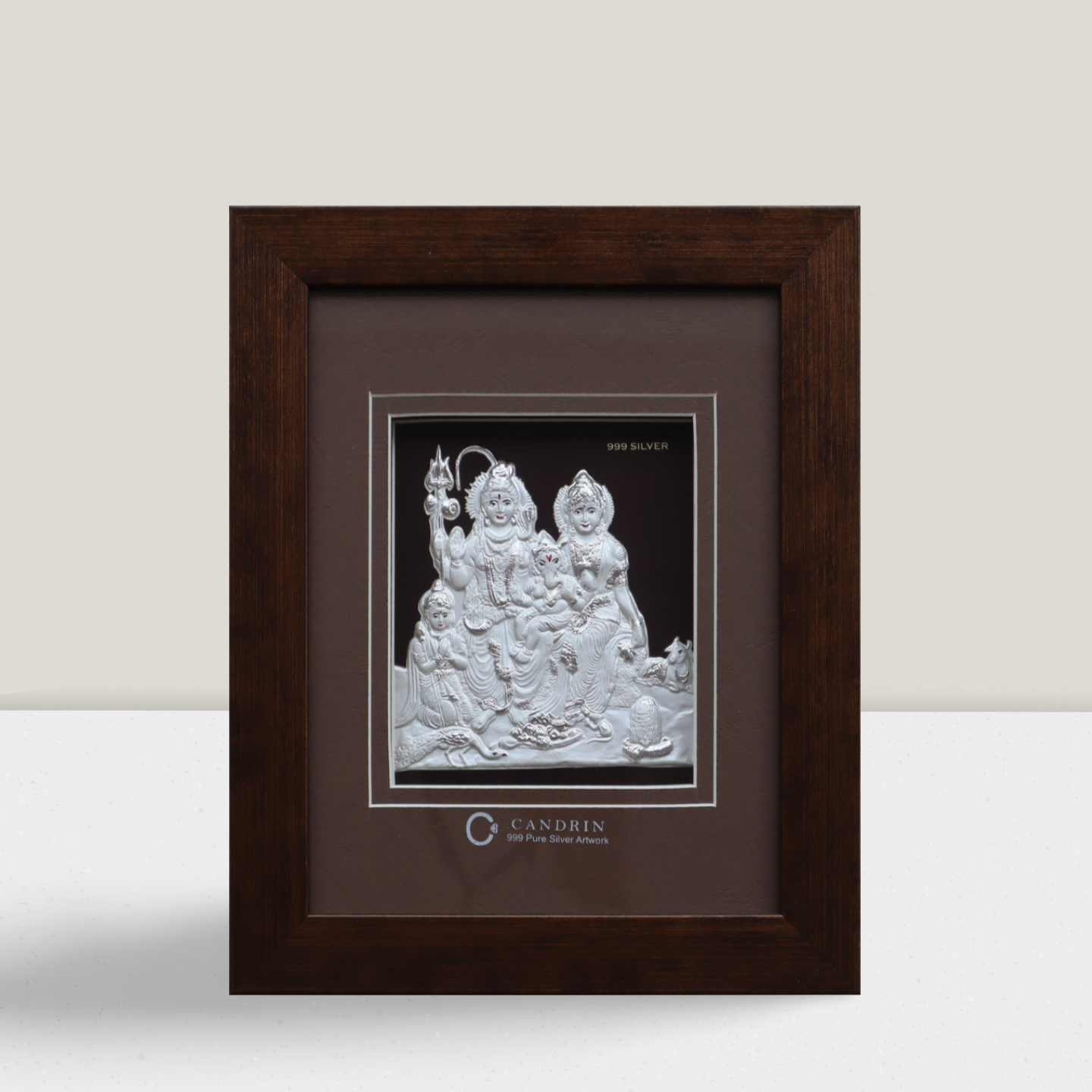 CANDRIN 999 SILVER FRAME SHIV PARIVAAR JI LED FRAME / SILVER FOIL FRAME / SILVER GOD FRAME / NAMO SILVER FRAME