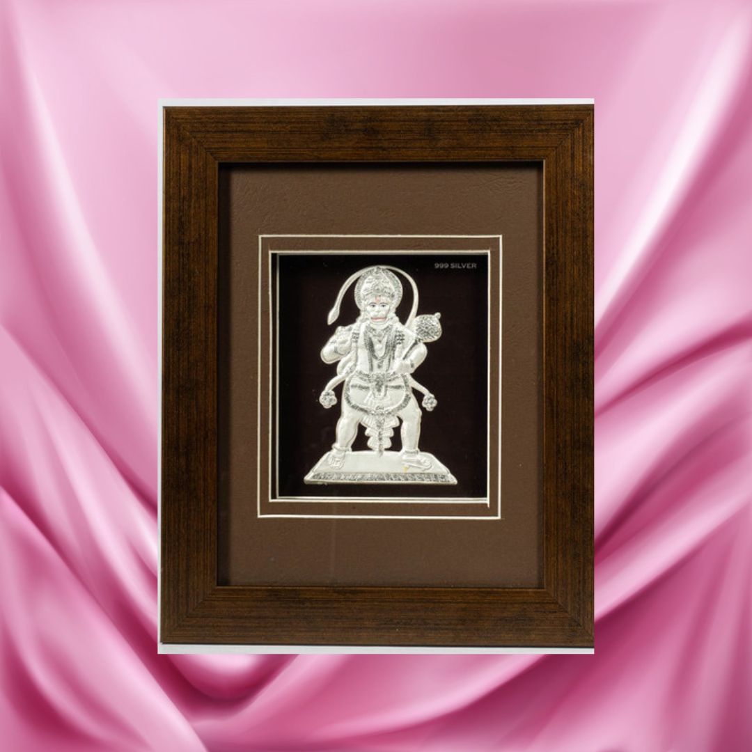 CANDRIN SILVER FRAME/HANUMAN JI SILVER FRAME / HANUMAN JI SILVER FRAME / CANDRIN HANUMAN JI / SILVER FOIL FRAME/ HANUMAN JI / CANDRIN /SILVER FRAME / HANUMAN JI SILVER FRAME
