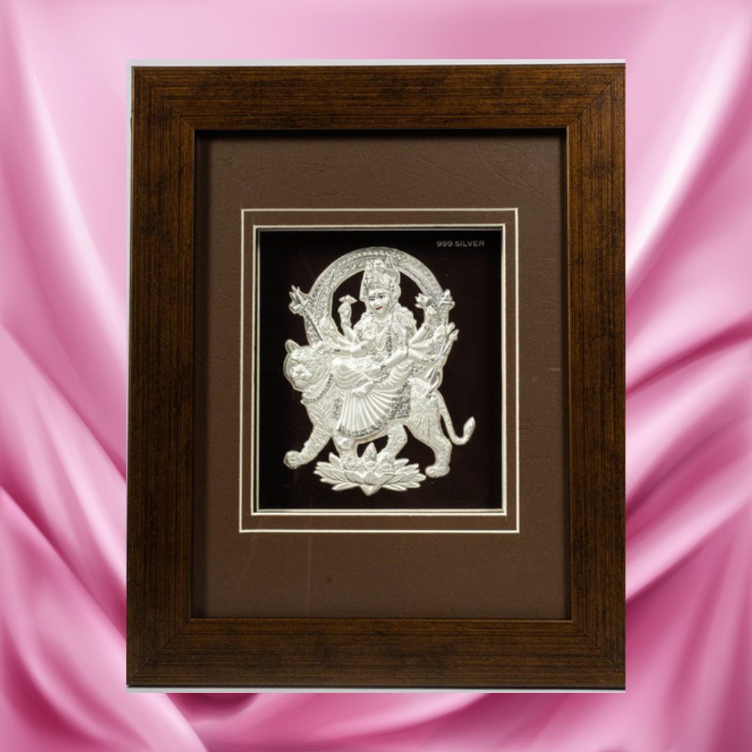 CANDRIN SILVER FRAME/DURGA JI SILVER FRAME / DURGA JI SILVER FRAME / CANDRIN DURGA JI / SILVER FOIL FRAME/ DURGA JI / CANDRIN /SILVER FRAME / DURGA JI SILVER FRAME