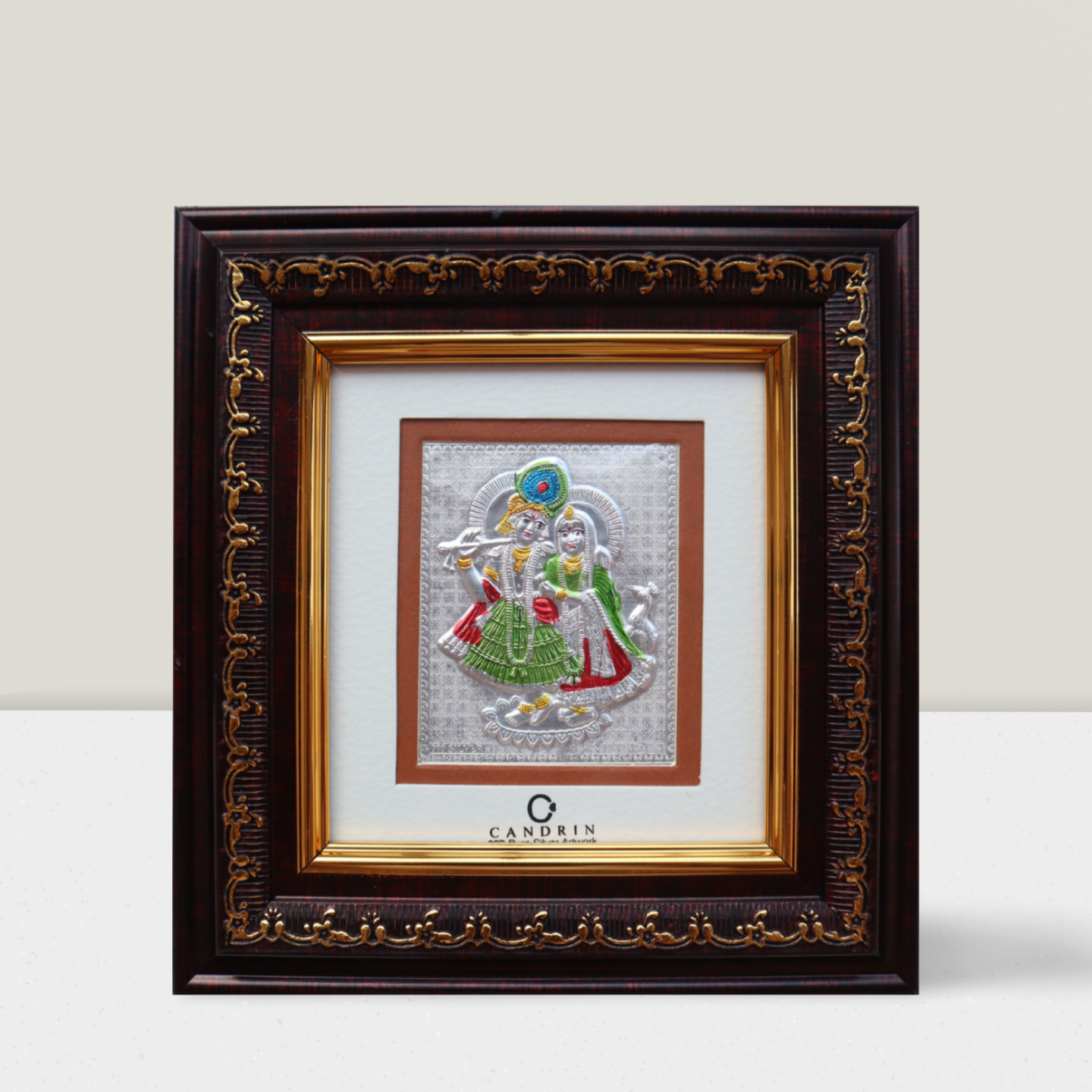 CANDRIN SILVER FRAME/ RADHA KRISHNA SILVER FRAME / RADHA KRISHNA SILVER FRAME / CANDRIN RADHA KRISHNA / SILVER FOIL FRAME/ RADHA KRISHNA / CANDRIN /SILVER FRAME / RADHA KRISHNA SILVER FRAME