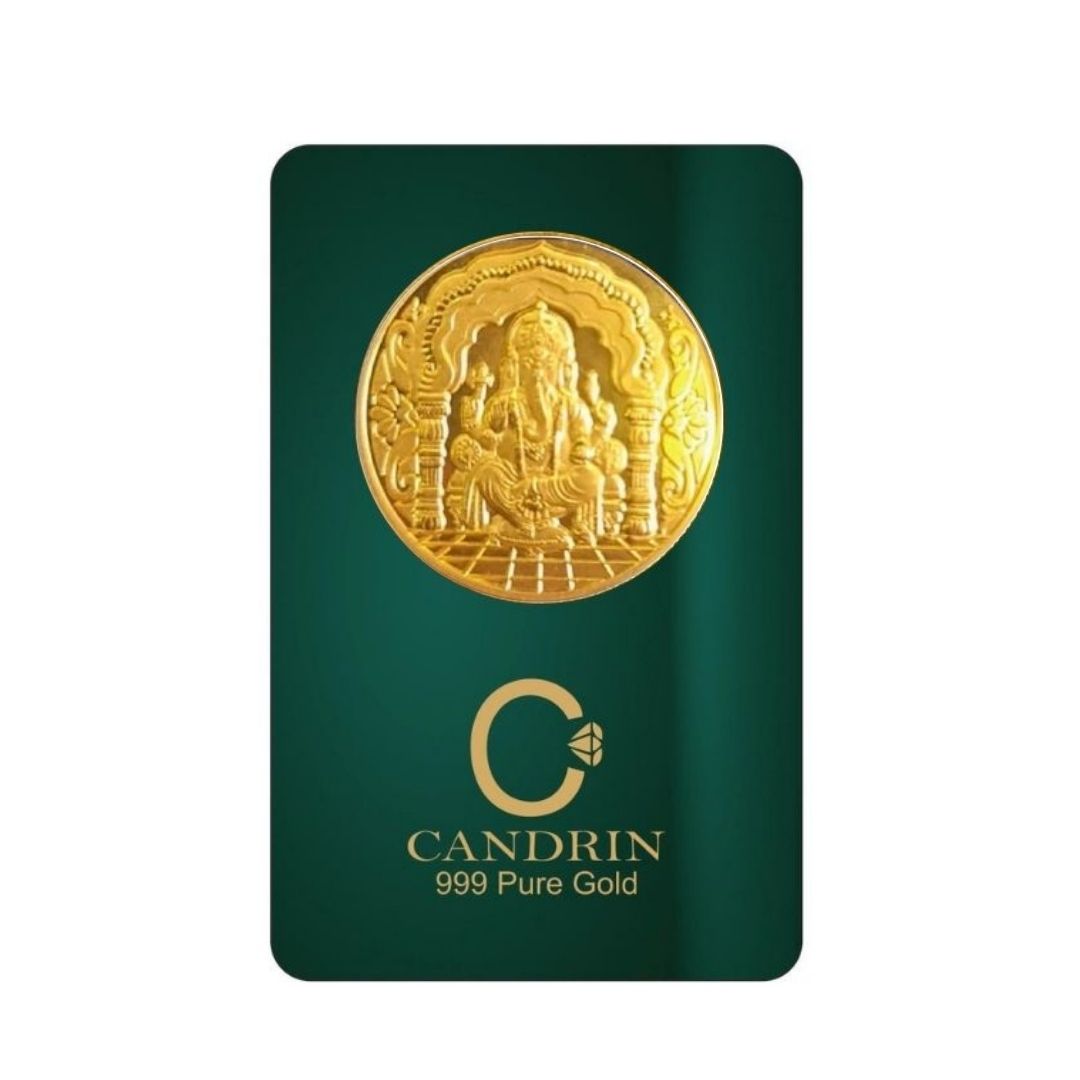CANDRIN 999 GOLD GANESH JI COIN