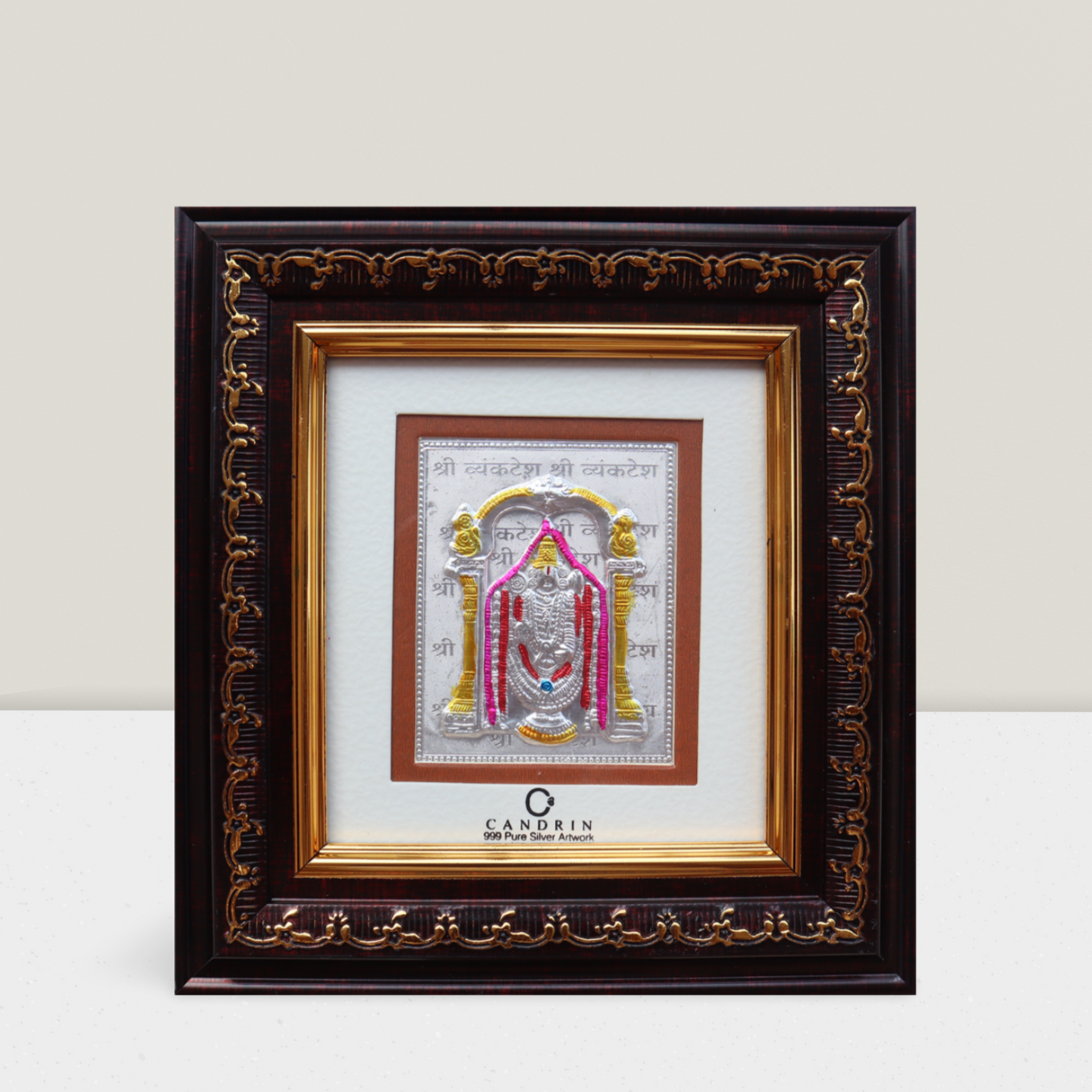 CANDRIN SILVER FRAME/ TIRUPATI BALA JI SILVER FRAME / TIRUPATI BALA JI SILVER FRAME / CANDRIN TIRUPATI BALA JI / SILVER FOIL FRAME/ TIRUPATI BALA JI / CANDRIN /SILVER FRAME / TIRUPATI BALA JI SILVER FRAME