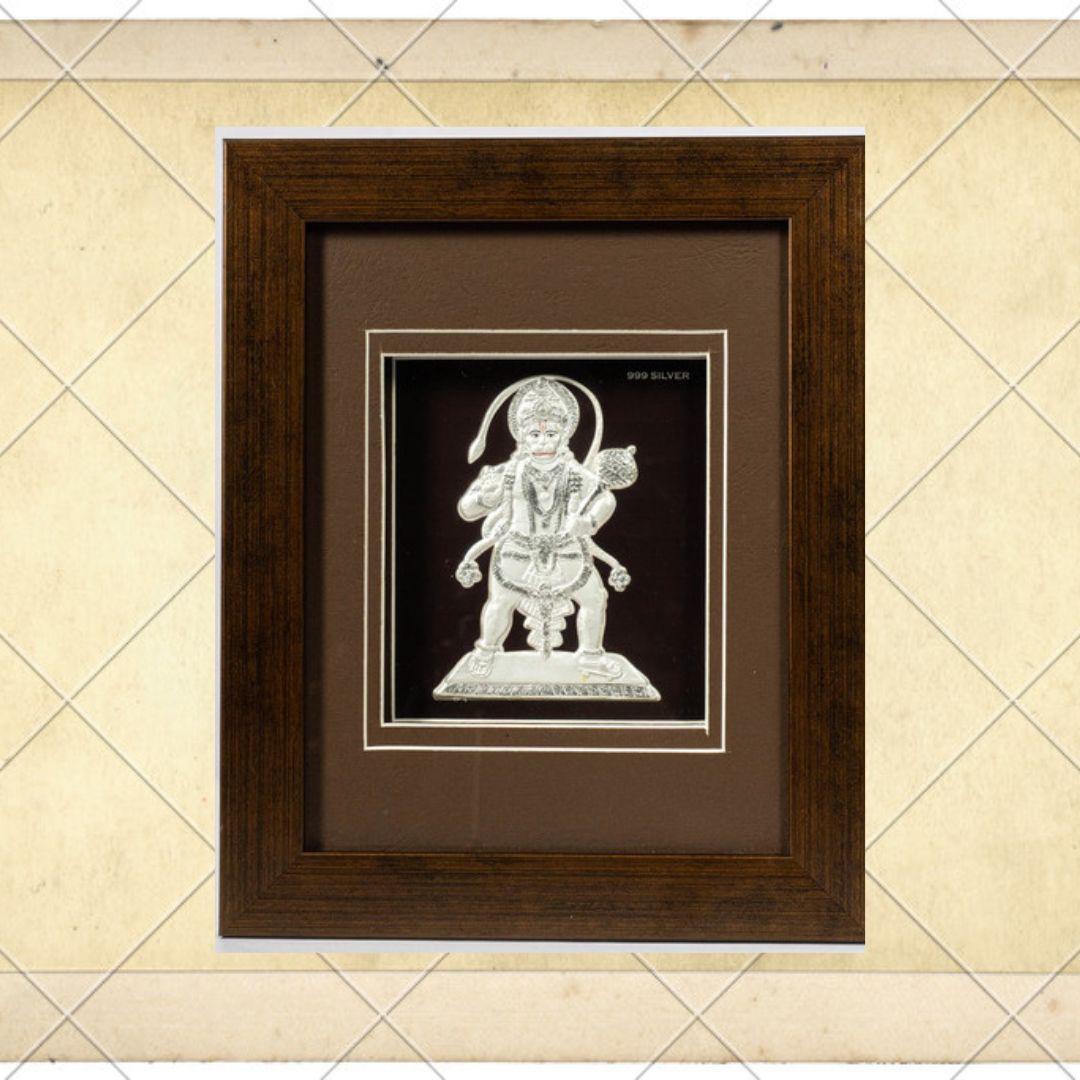 CANDRIN SILVER FRAME/HANUMAN JI SILVER FRAME / HANUMAN JI SILVER FRAME / CANDRIN HANUMAN JI / SILVER FOIL FRAME/ HANUMAN JI / CANDRIN /SILVER FRAME / HANUMAN JI SILVER FRAME
