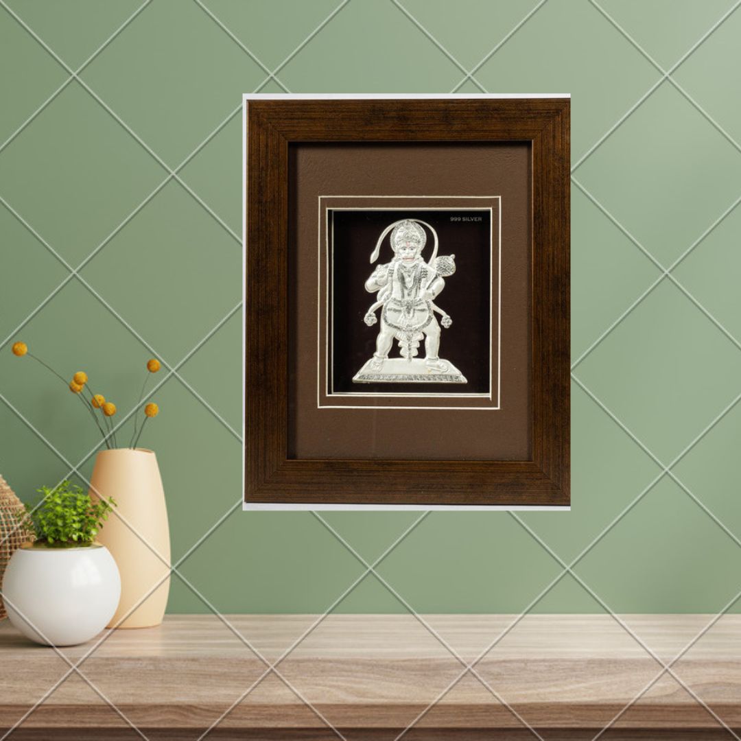 CANDRIN SILVER FRAME/HANUMAN JI SILVER FRAME / HANUMAN JI SILVER FRAME / CANDRIN HANUMAN JI / SILVER FOIL FRAME/ HANUMAN JI / CANDRIN /SILVER FRAME / HANUMAN JI SILVER FRAME