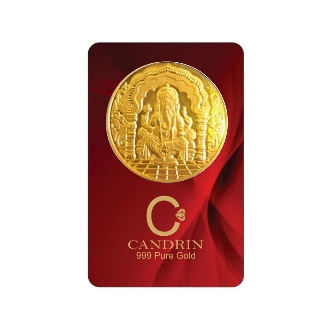 CANDRIN 999 GOLD GANESH JI COIN