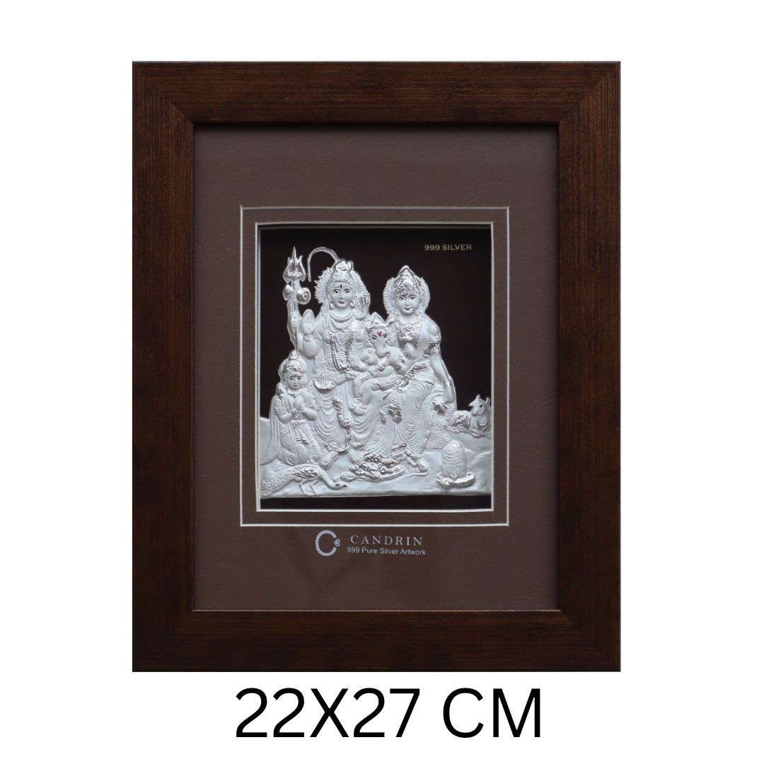 CANDRIN 999 SILVER FRAME SHIV PARIVAAR JI LED FRAME / SILVER FOIL FRAME / SILVER GOD FRAME / NAMO SILVER FRAME