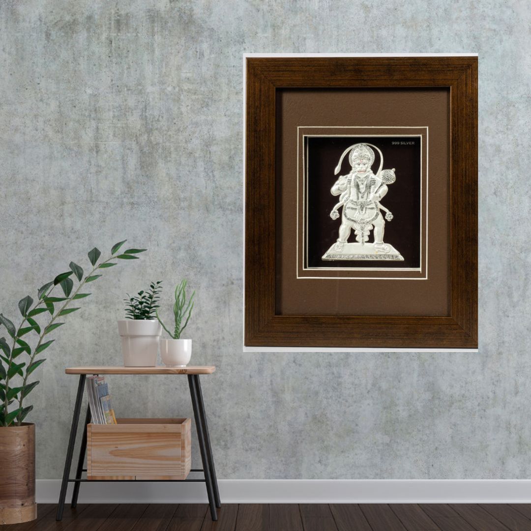 CANDRIN SILVER FRAME/HANUMAN JI SILVER FRAME / HANUMAN JI SILVER FRAME / CANDRIN HANUMAN JI / SILVER FOIL FRAME/ HANUMAN JI / CANDRIN /SILVER FRAME / HANUMAN JI SILVER FRAME