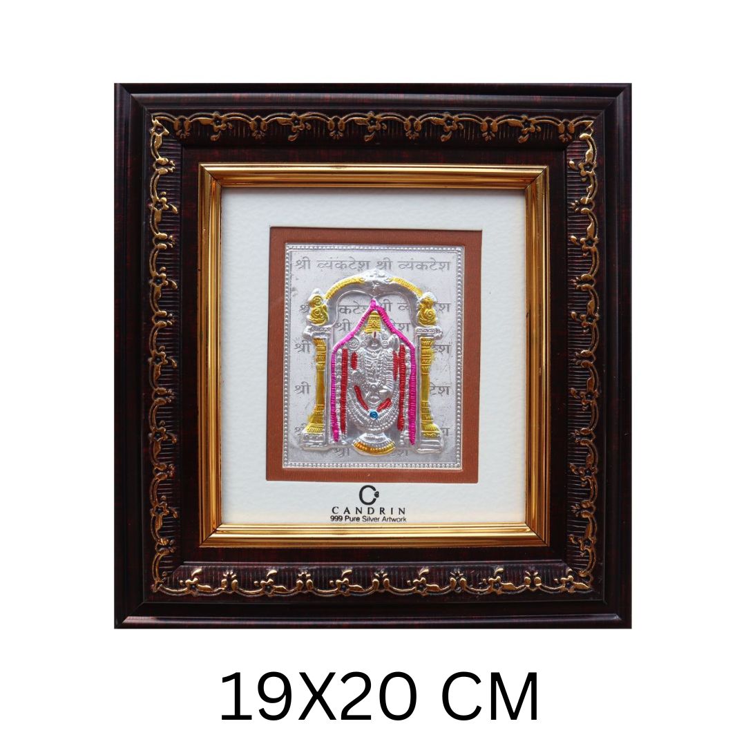 CANDRIN SILVER FRAME/ TIRUPATI BALA JI SILVER FRAME / TIRUPATI BALA JI SILVER FRAME / CANDRIN TIRUPATI BALA JI / SILVER FOIL FRAME/ TIRUPATI BALA JI / CANDRIN /SILVER FRAME / TIRUPATI BALA JI SILVER FRAME