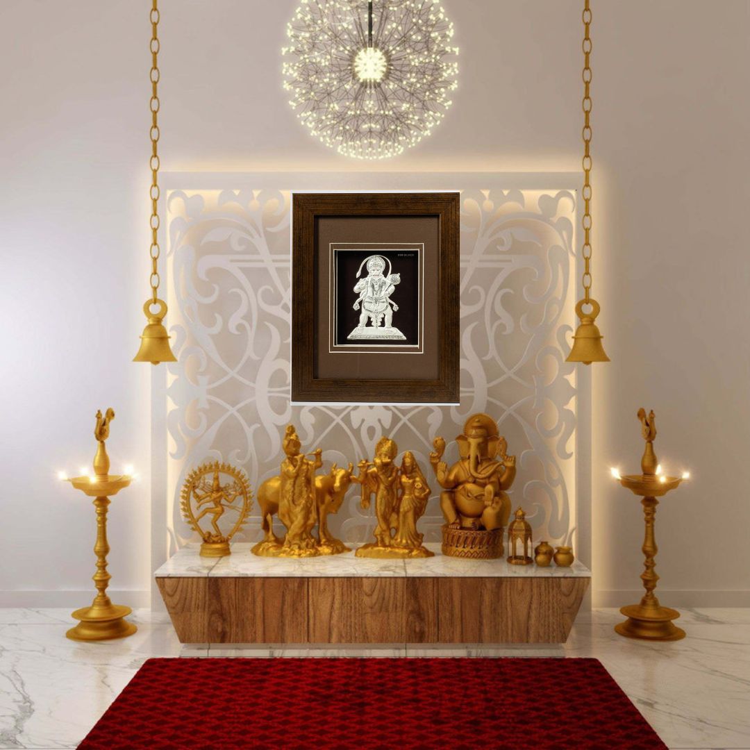 CANDRIN SILVER FRAME/HANUMAN JI SILVER FRAME / HANUMAN JI SILVER FRAME / CANDRIN HANUMAN JI / SILVER FOIL FRAME/ HANUMAN JI / CANDRIN /SILVER FRAME / HANUMAN JI SILVER FRAME