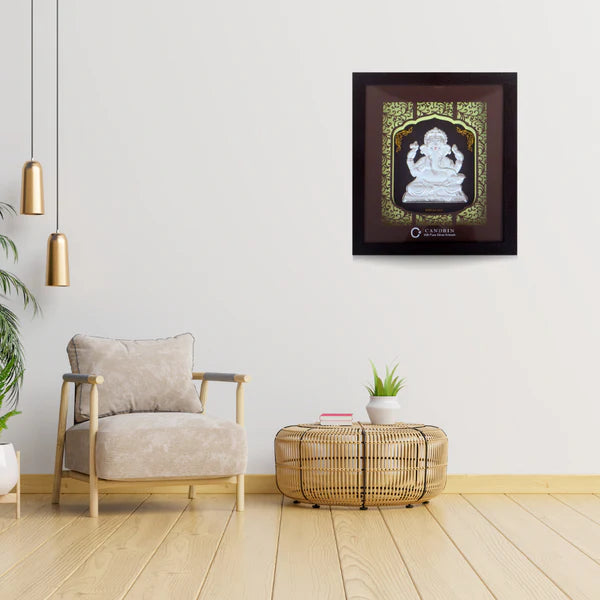CANDRIN SILVER FOIL GANESH JI /GANESH JI SILVER FRAME / GANESH JI SILVER FRAME / CANDRIN GANESH JI / SILVER FOIL FRAME/ GANESH JI / CANDRIN /SILVER FRAME / GANESH JI SILVER FRAME