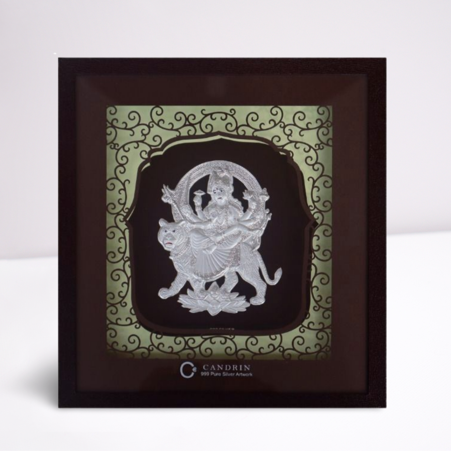 CANDRIN 999 SILVER FRAME DURGA JI LED FRAME / SILVER FOIL FRAME / SILVER GOD FRAME / MATA RANI SILVER FRAME / SILVER LED FRAME / SILVER FOIL FRAME / JI SILVER FRAME