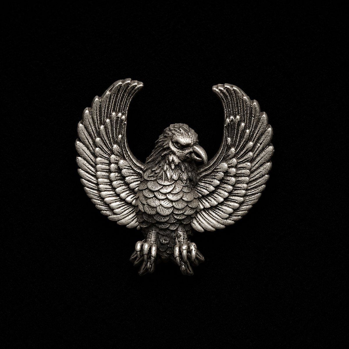 Majestic Eagle Designer Brooch Pin – Silver Finish