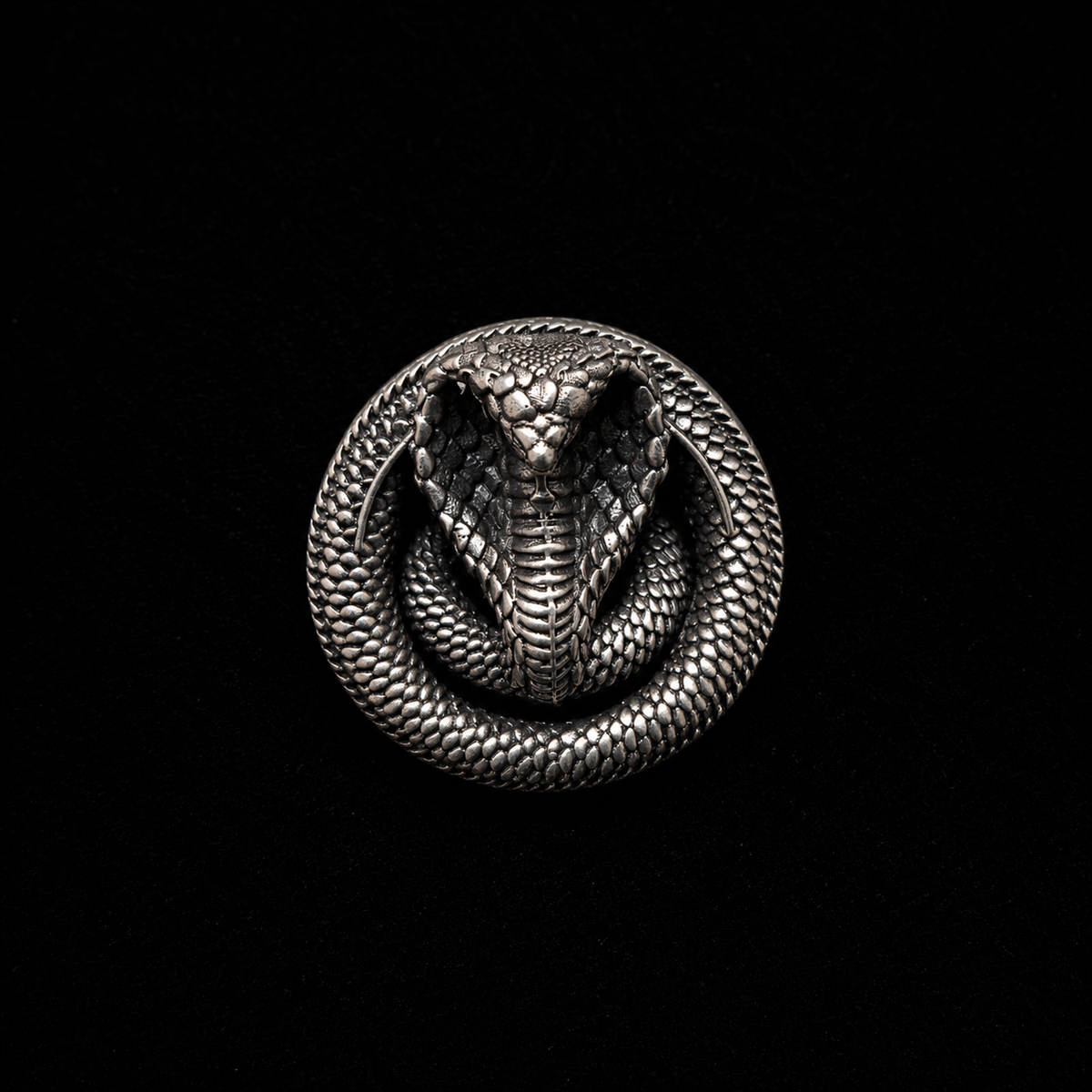 Royal Cobra Antique Silver Finish Brooch