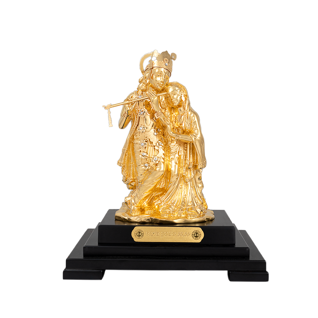 24KT Gold Foil Radha Krishna Windown Frame