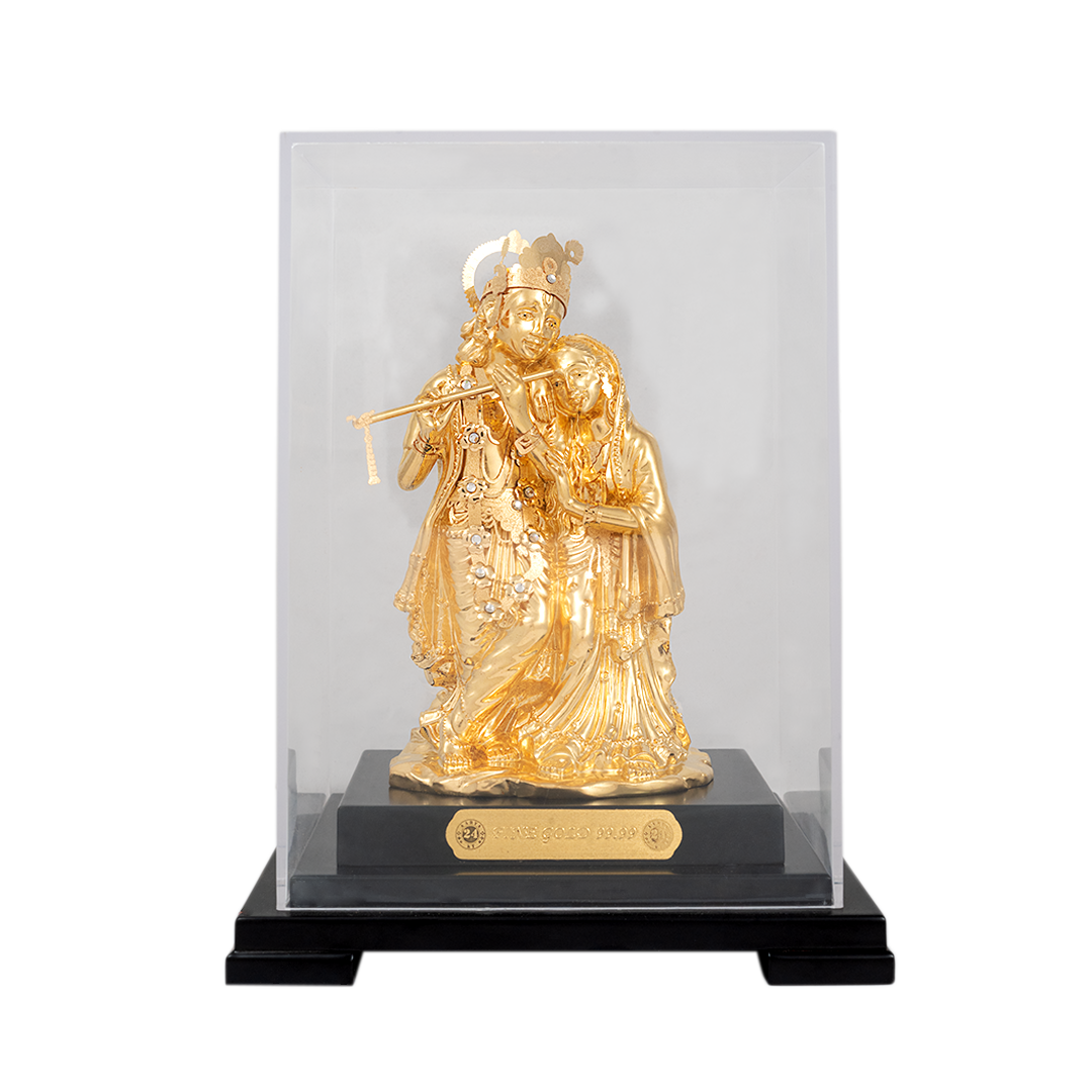 24KT Gold Foil Radha Krishna Windown Frame