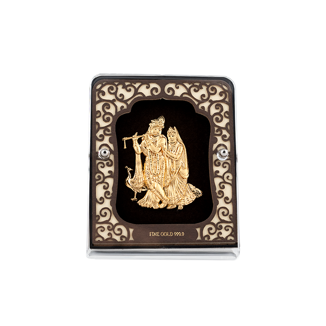 24KT Gold Foil Radha Krishna TableTop