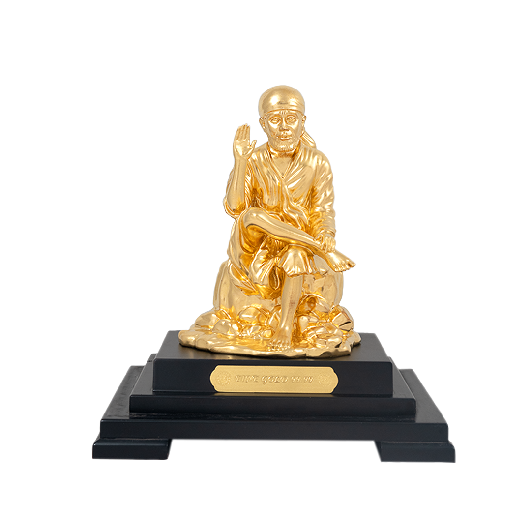 24KT Gold Foil Sai Baba Window Frame