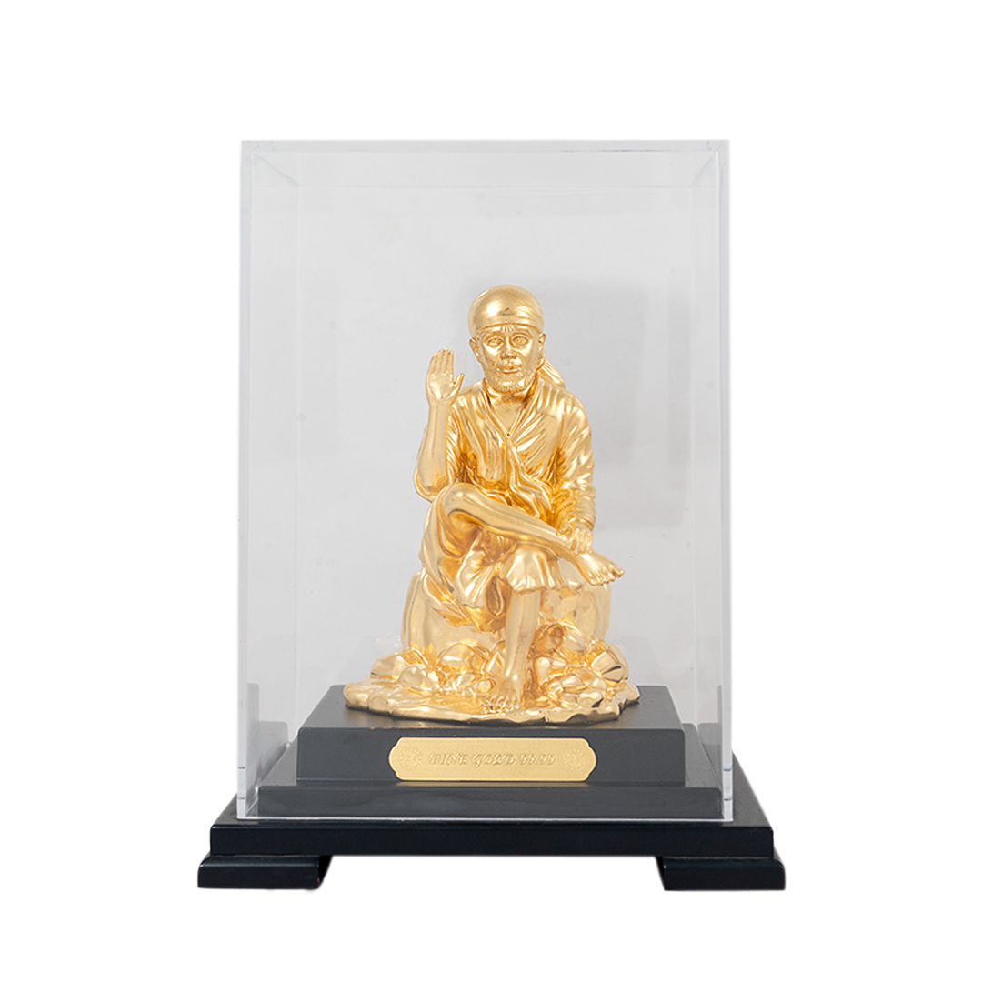 24KT Gold Foil Sai Baba Window Frame