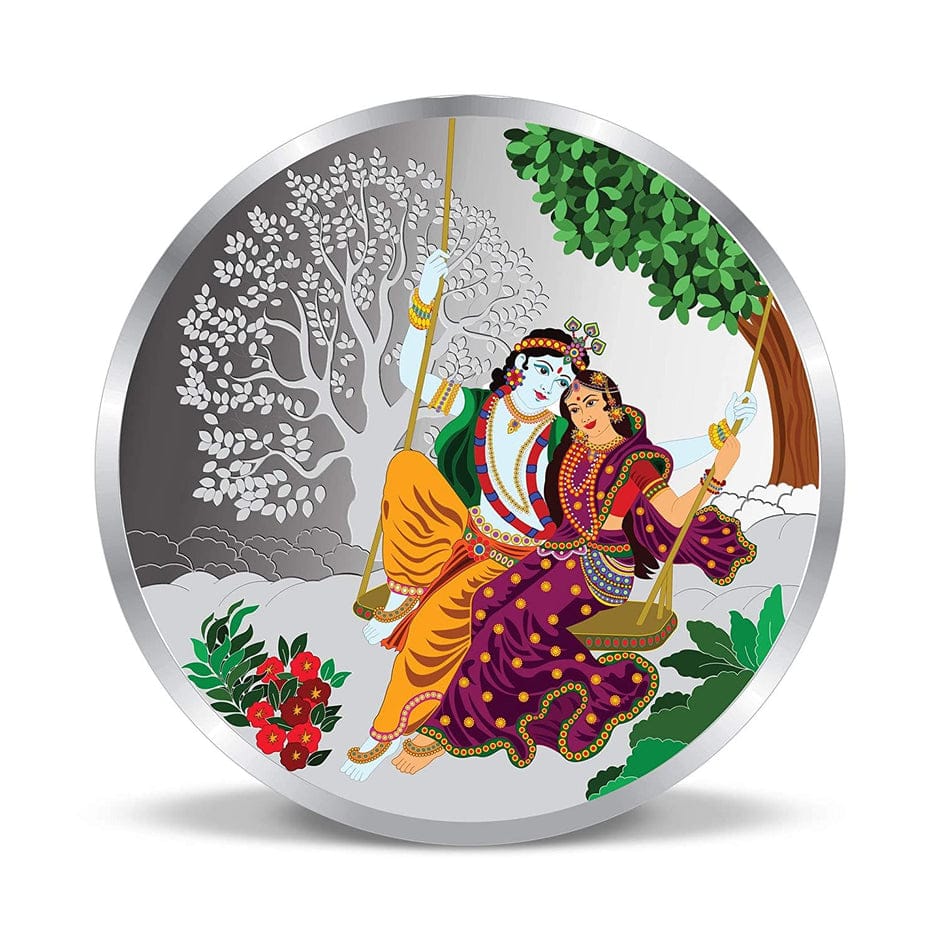 10 GM Radha Krishna With Jhoola 99.9 Silver Coin