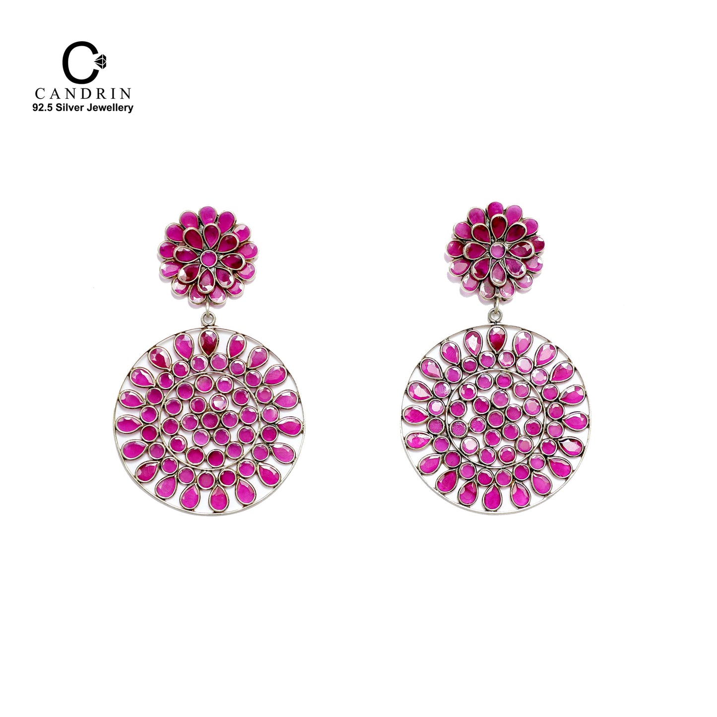 silver antique jewellery/ circler earring/ 925 sterling silver/