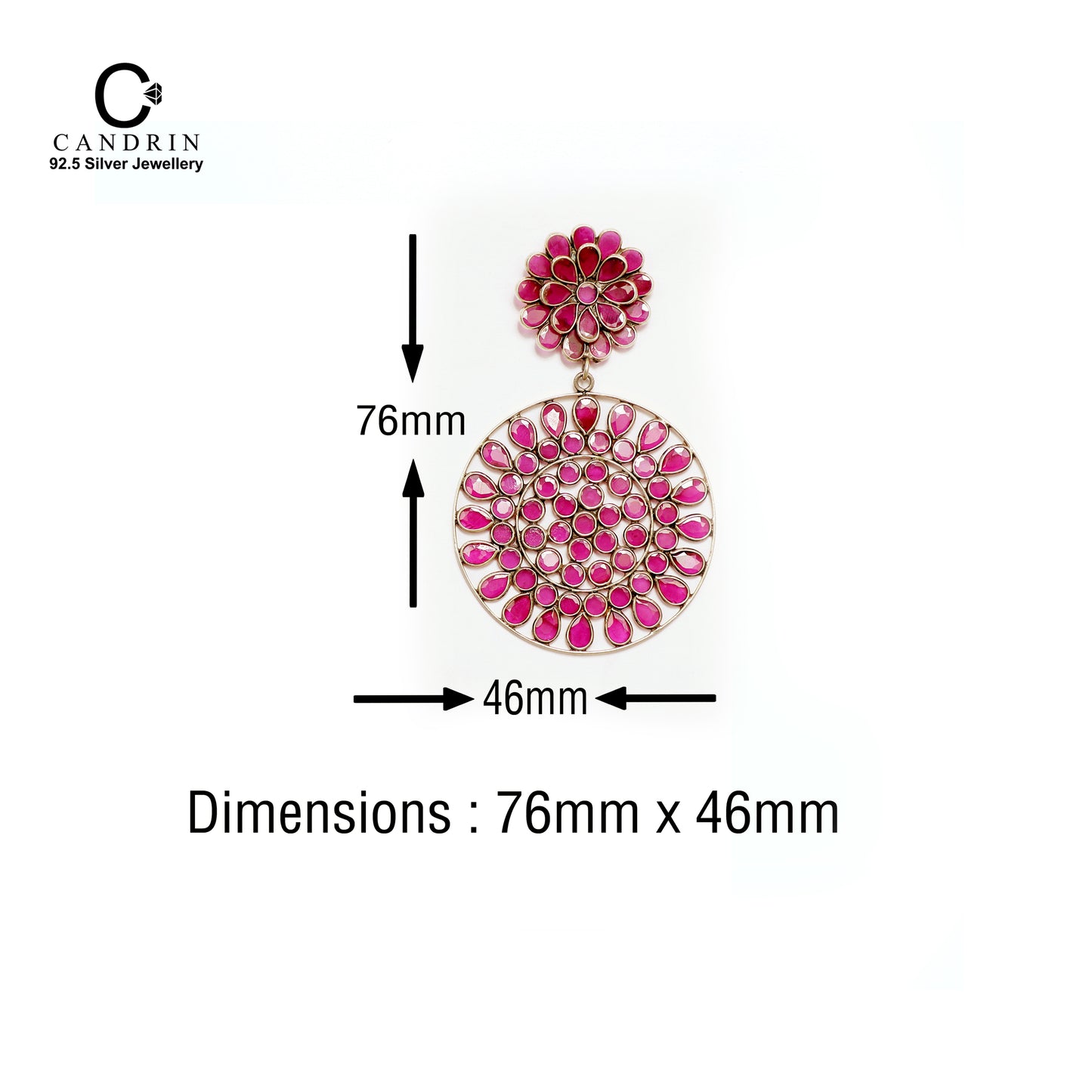 silver antique jewellery/ circler earring/ 925 sterling silver/