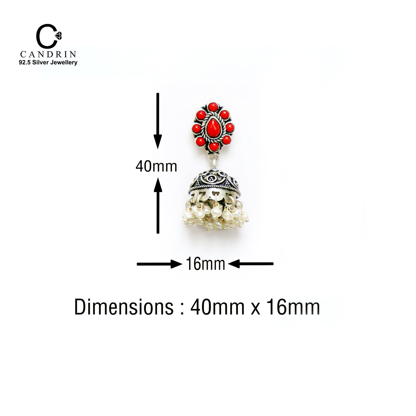 silver antique jhumki/ Sahana earring/ 925 sterling silver/