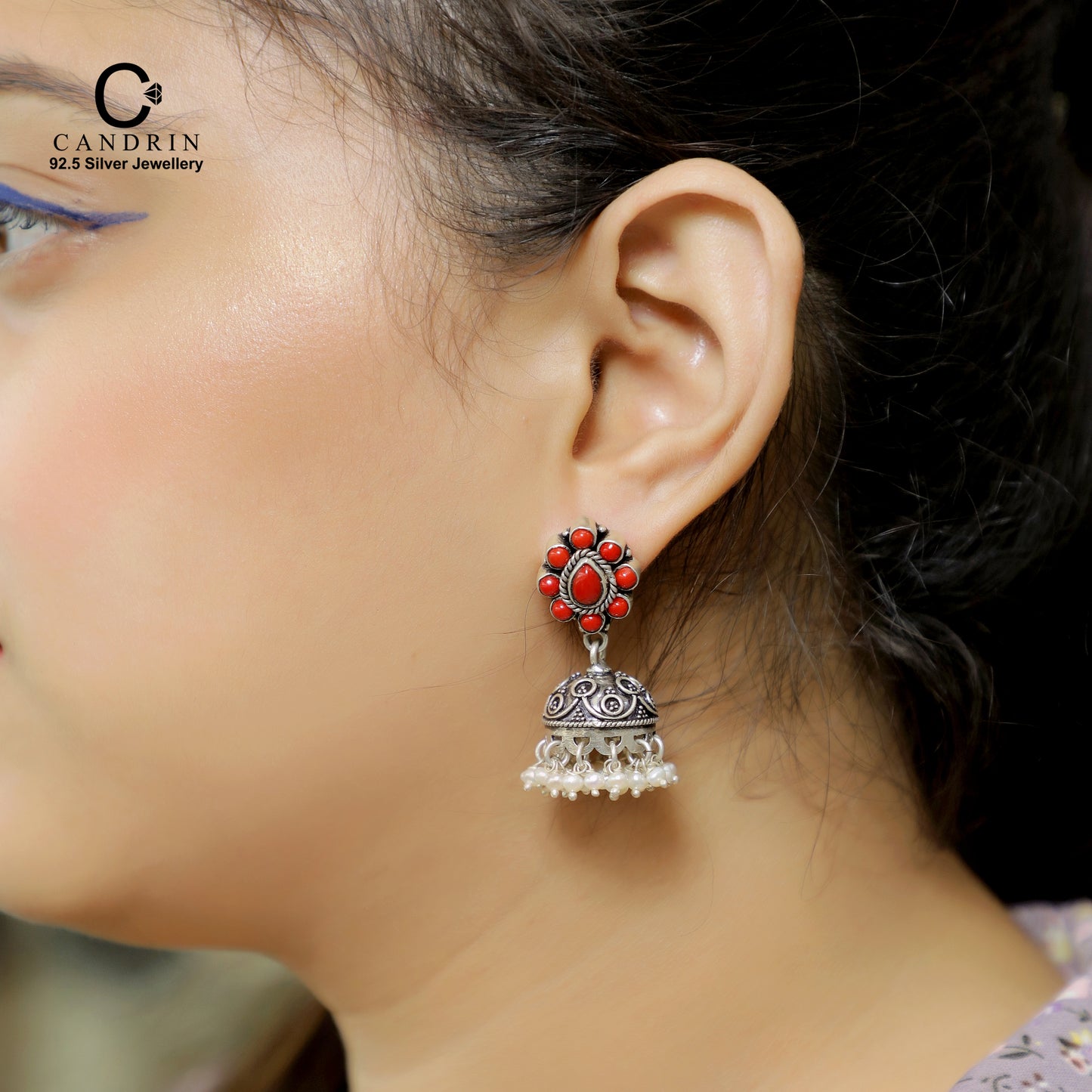 silver antique jhumki/ Sahana earring/ 925 sterling silver/