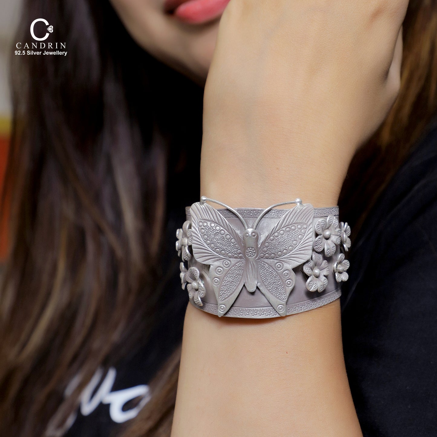 silver antique jewellery/ antic butterfly bracelet / 925 sterling silver bracelet / candrin bracelet