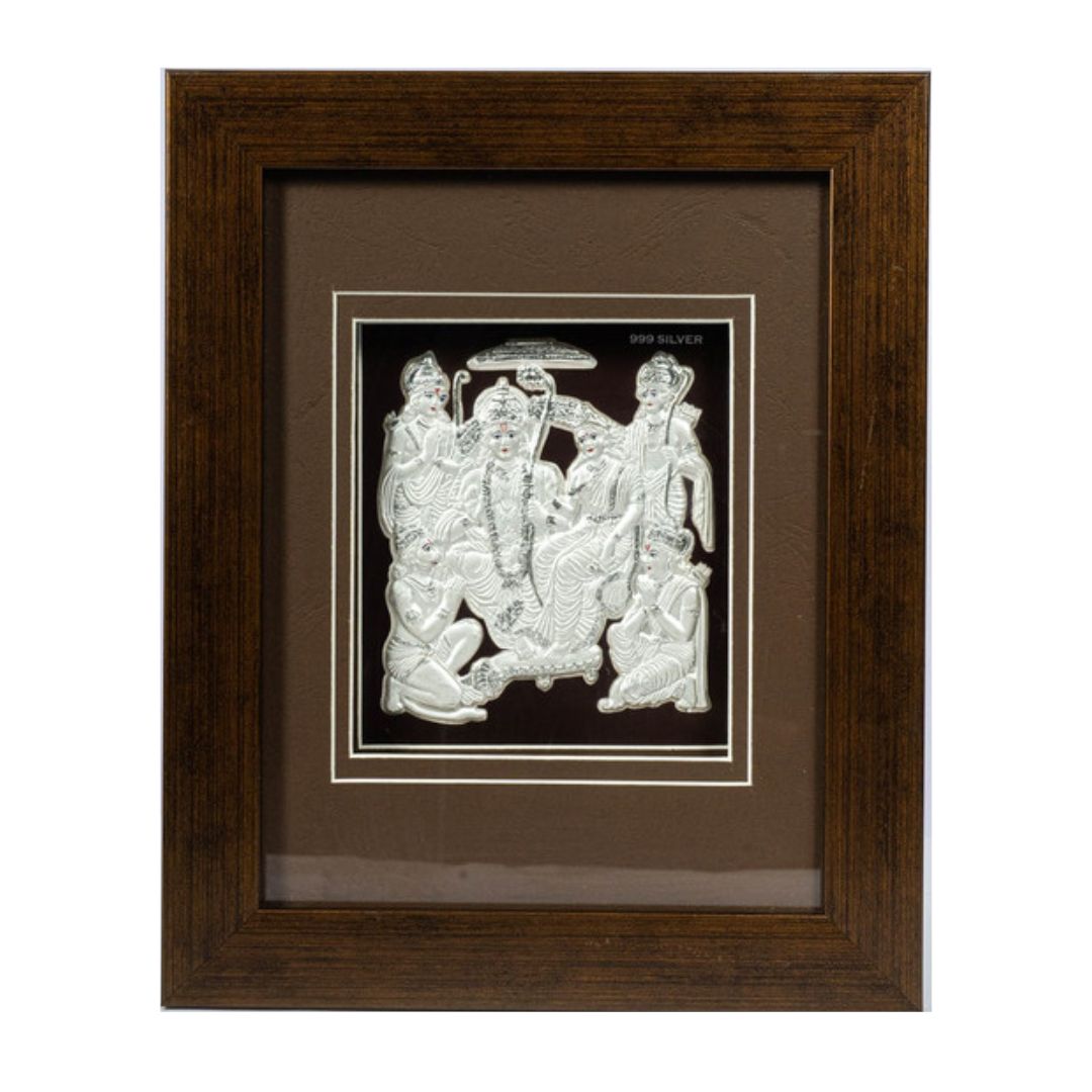 CANDRIN 999 SILVER FRAME RAMDARBAR LED FRAME / SILVER FOIL FRAME / SILVER GOD FRAME / RAMJI SILVER FRAME / SIYA RAM SILVER LED FRAME / RAMDARBAR JI FRAME