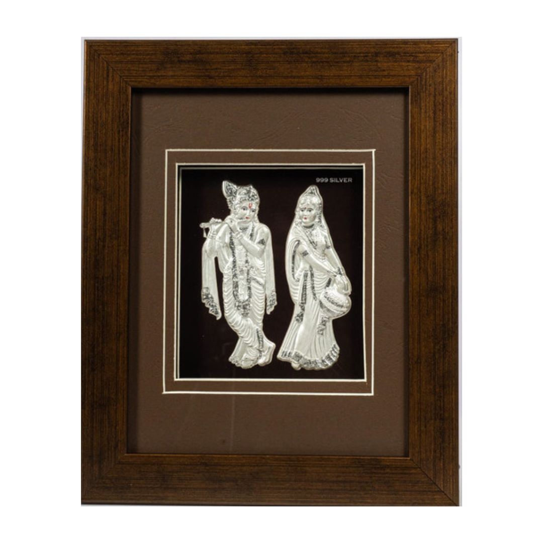 CANDRIN 999 SILVER FRAME RADHAKRISHNA LED FRAME / SILVER FOIL FRAME / SILVER GOD FRAME / KRISHNA SILVER FRAME/ RADHA SILVER LED FRAME / GOPAL JI FRAME FRAME
